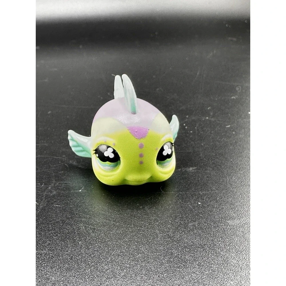 Littlest‎ Pet Shop Authentic LPS #514 Green Purple Pufferfish Baby Fish Guppy